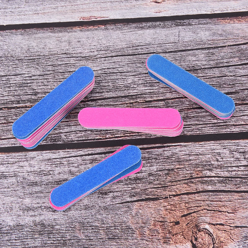 

50 Pcs/lot Professional Nail Files Sided Polished Sand Paper Files Nail Art Buffers Washable Sandpaper Nail Files Small