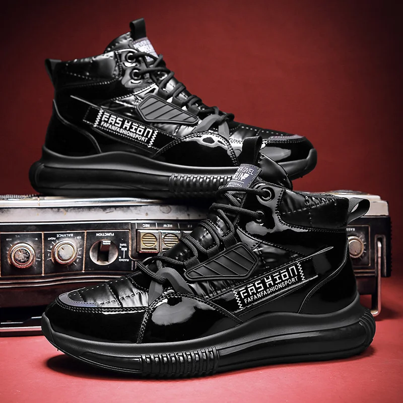 

2021 autumn and winter new trend ins down cloth casual shoes personalized fashion high top sports shoes running men's shoes