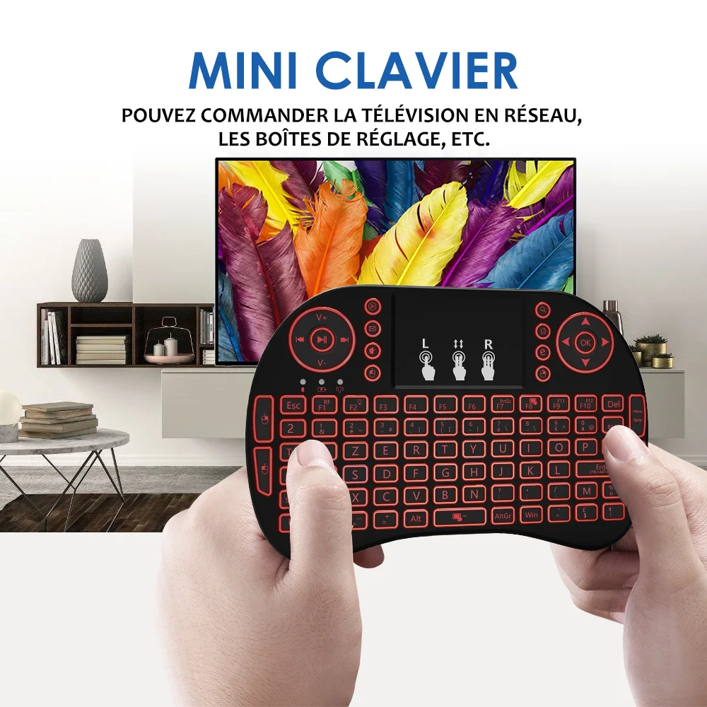 Беспроводная мини клавиатура I8 USB Air Mouse подсветка тачпад игровой ПК для Smart Android TV