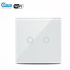 Смарт-светильник NEO Coolcam, WIFI, 2 канала, 5A, беспроводной сенсорный выключатель, Поддержка Google Assistant, Alexa и IFTTT