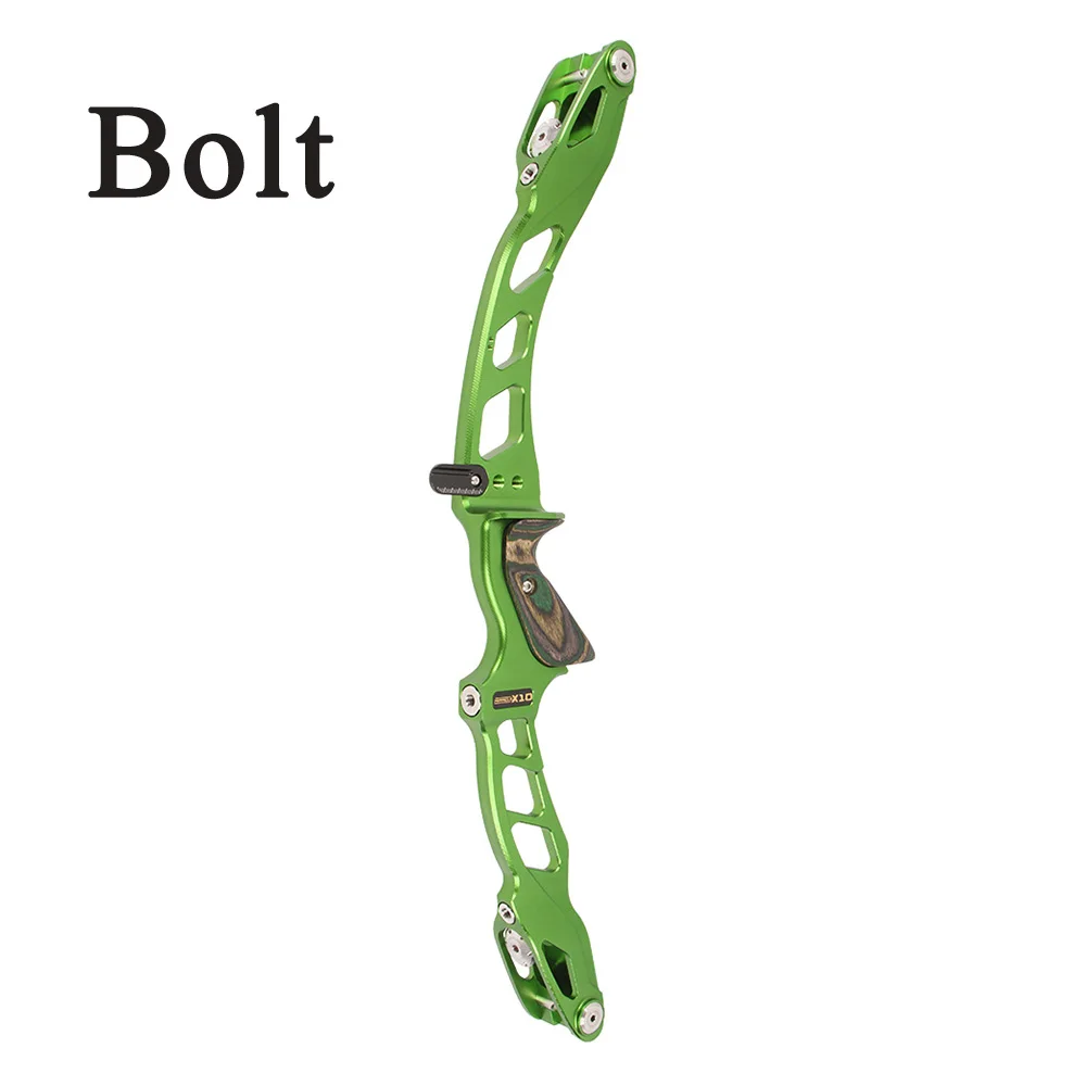 Green Bolt system Sanlida стрельба из лука чудо X10 высокого класса изогнутый лук стояк 2" CNC мишень ILF стояк деревянная ручка правая рука стрельба Спорт - Цвет: Green Bolt system