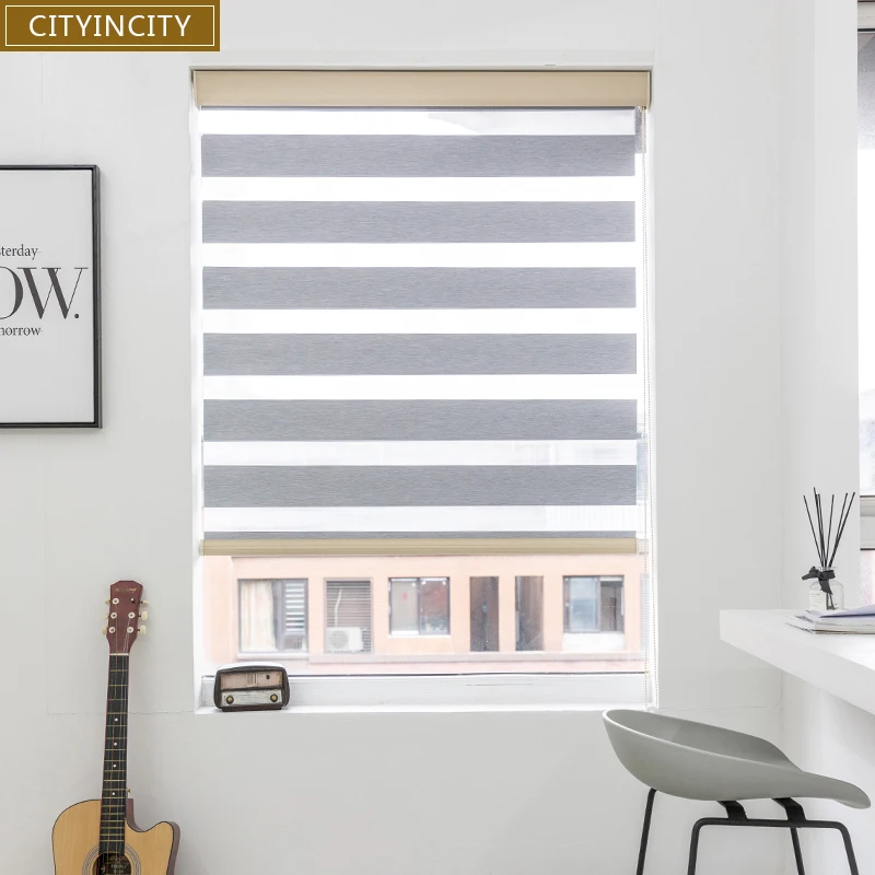 

CITYINCITY blackout roman blind Faux linen curtain For bedroom roman blinds for Kitchen living room window Customized
