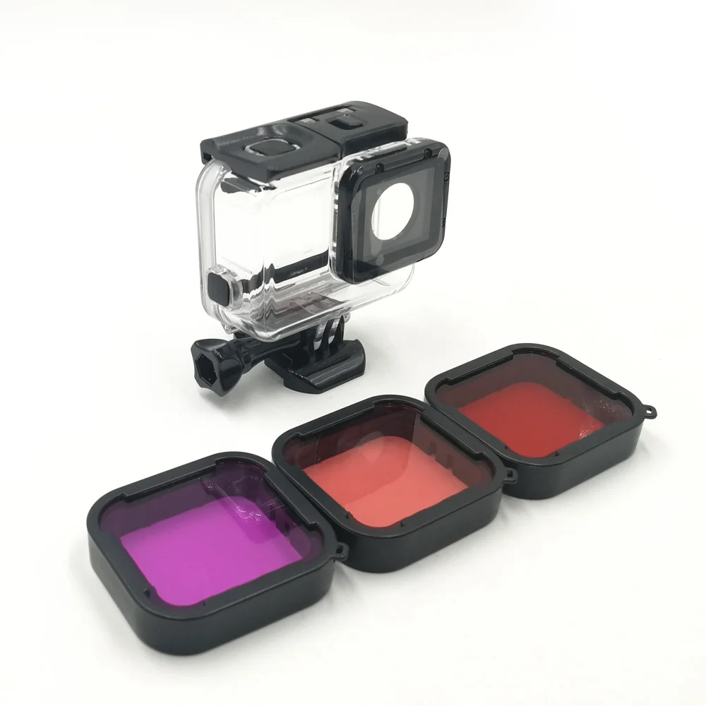 filter housing Подводный 45 м водонепроницаемый корпус Дайвинг Корпус погружение фильтр и корпус и сумка комплект для GoPro Hero5 6 7 черный Go Pro Аксессуары - Цвет: filter housing
