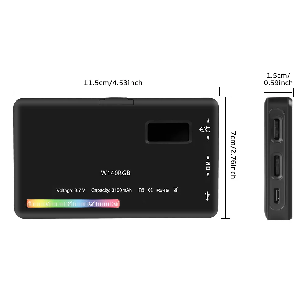 Панель светодиодсветильник BEIYANG RGB для видеосъемки 3100 мАч 2500K 9000K|Фотографическое