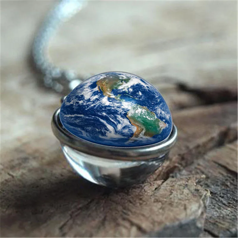 Ожерелье мужское с двухсторонним стеклянным шариком ювелирное изделие узором