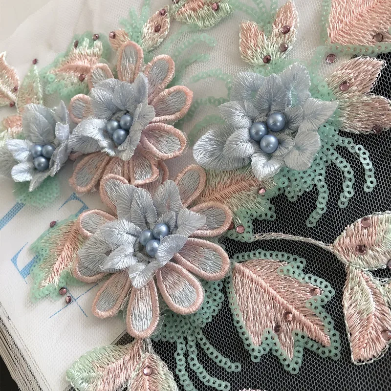 Diy Алмазная вышивка бисером цветочное кружево аппликация для свадебного платья с