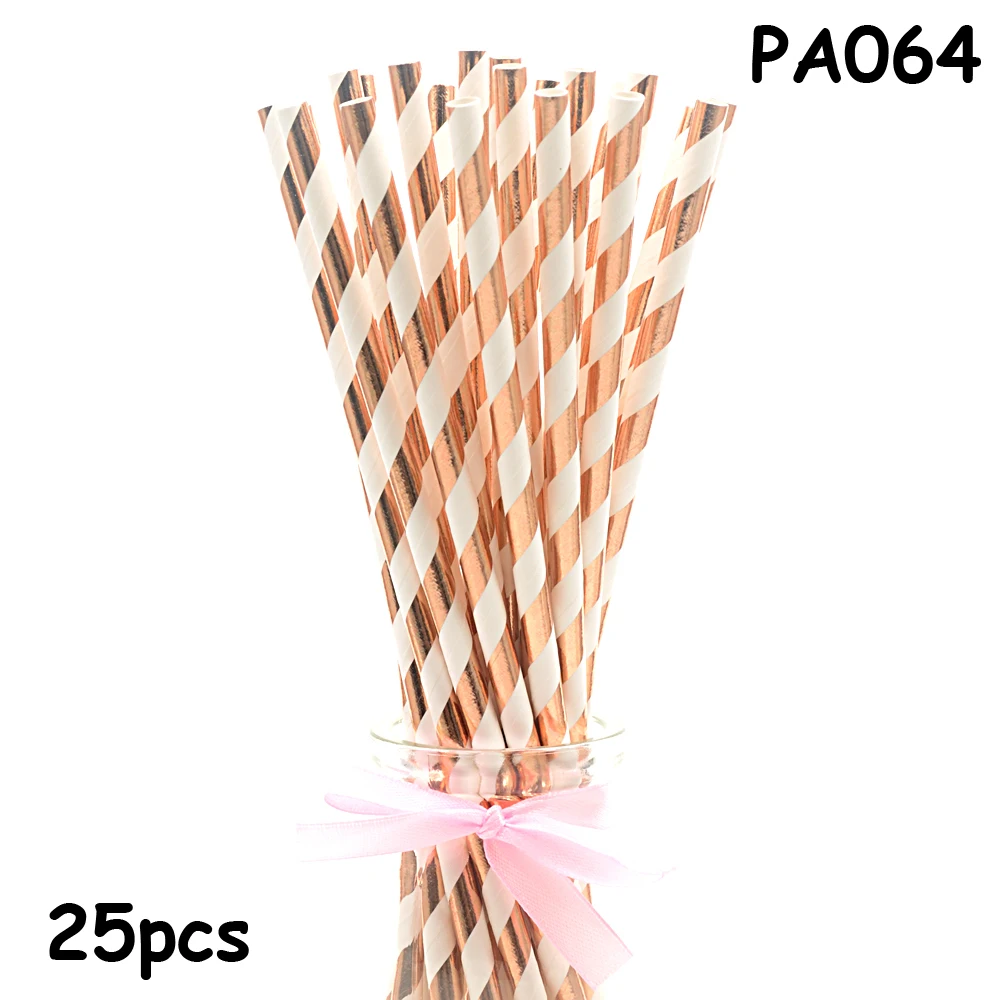 25pcs/lot New Paper Straws for Kids Birthday Wedding Decorations Event Party Christmas Supplies Creative Mixed Colors | Дом и сад