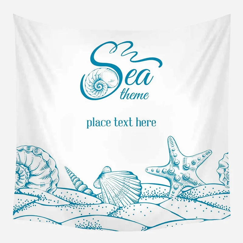 Летний праздничный настенный гобелен Fuwatacchi Настенное подвесное одеяло в морском