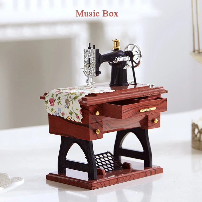 Музыкальная шкатулка милая ретро мини швейная машина музыкальная в форме матери