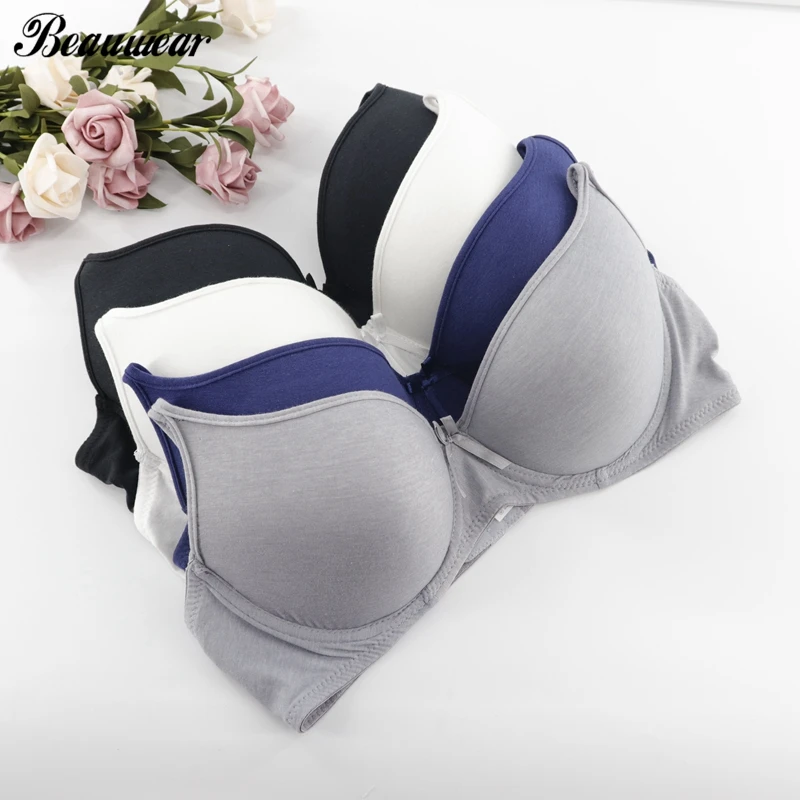 Бюстгальтеры Beauwear однотонный хлопковый бюстгальтер пуш ап чашка C D плюс размер 40