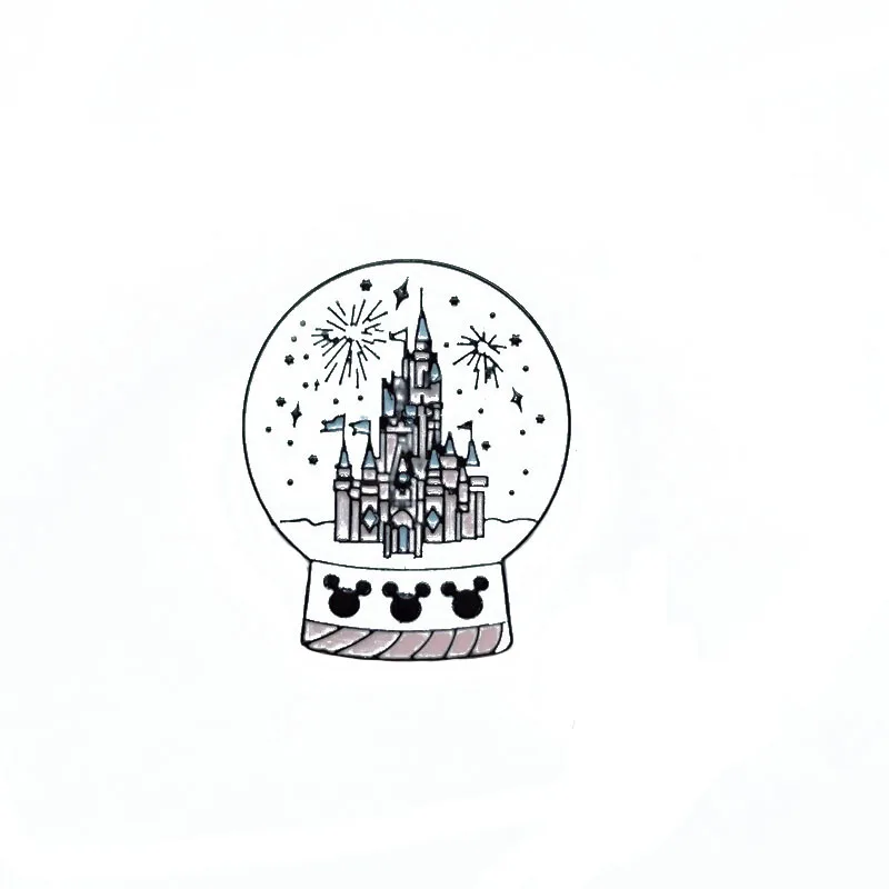 

Cartoon Amine Disney Castle Pin Brooch for Movie Fans Ornament Gift Part