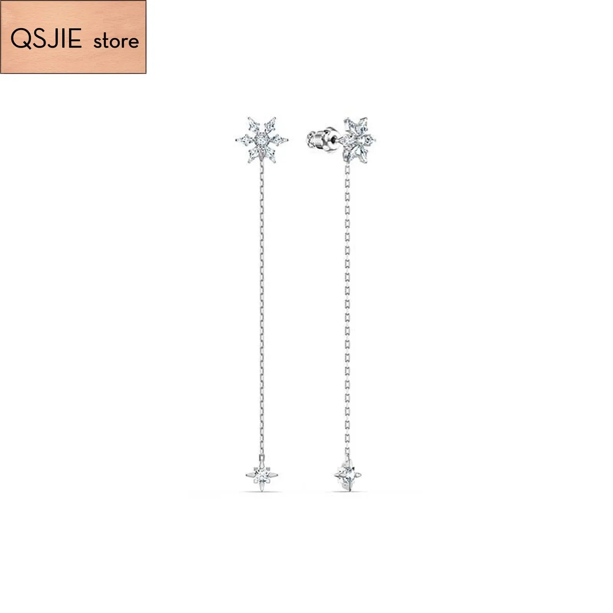 

2020 Fashion jewelry high quality SWA exquisite romantic snowflake detachable various wearing feminine charm Tassel Earrings