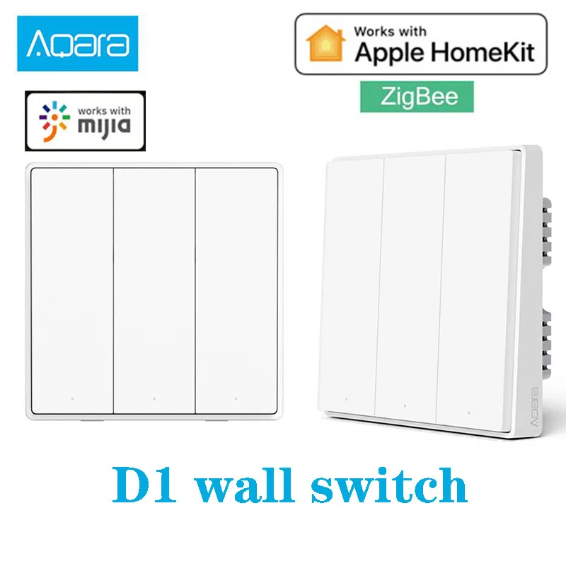 Умный выключатель Aqara D1 Zigbee Беспроводной Выключатель с тремя кнопками нулевой