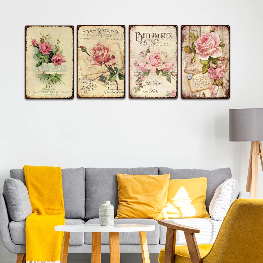 Настенный плакат в пасторальном стиле металлическая Оловянная табличка с