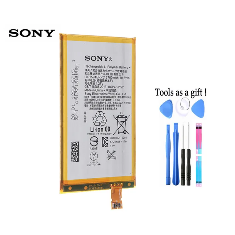 Sony 100% оригинальный 2700 мАч LIS1594ERPC Аккумулятор для SONY Xperia F5321 Z5C Z5 mini E5823 компактный