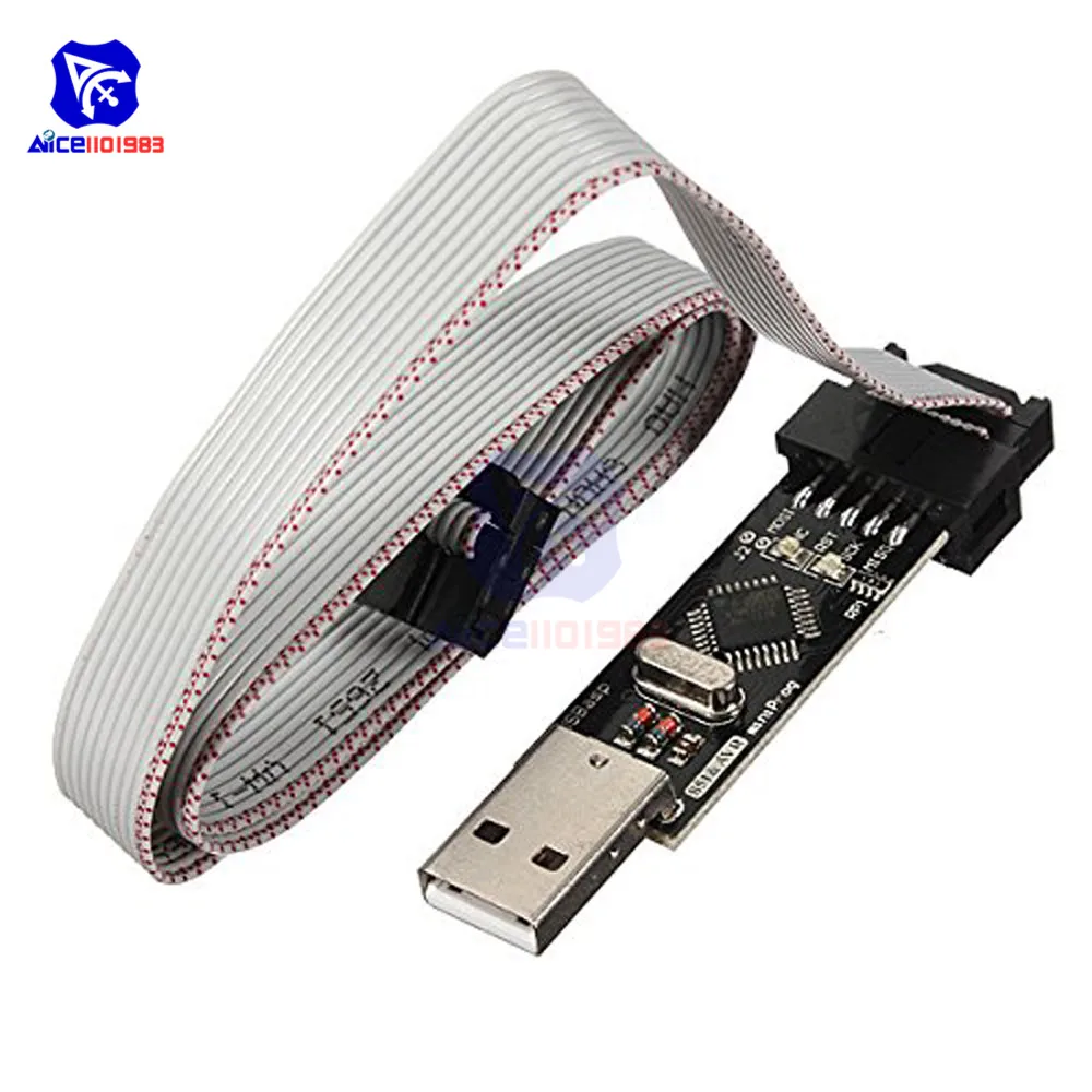 Diymore USBASP USBISP 3 V / 5V AVR загрузчик программист ATMEGA8 ATMEGA128 с кабель JTAG|Интегральные