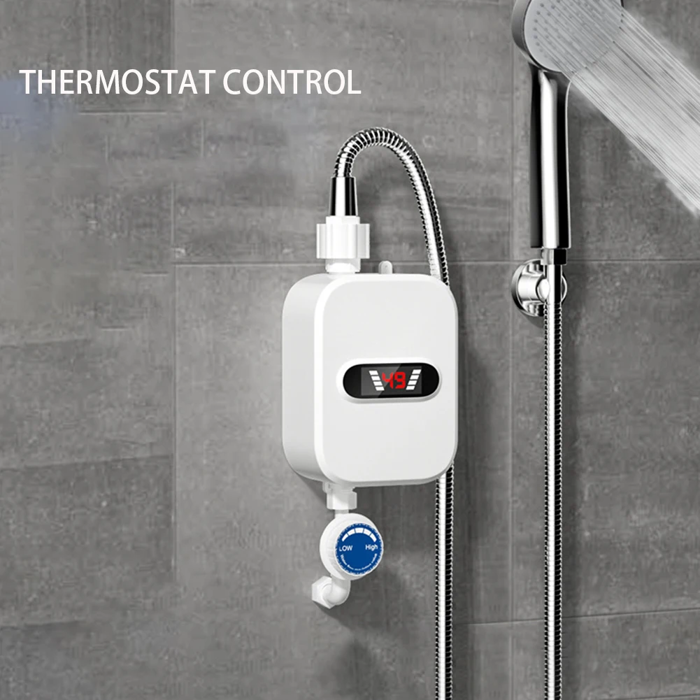 Calentador de agua eléctrico con pantalla Digital para cocina y baño, grifo de 220V con enchufe europeo, 3500W