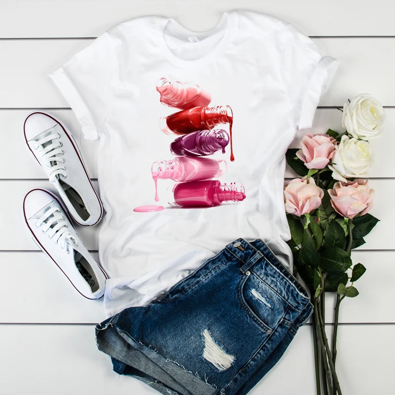 

Women Fashion Watercolor 3D Casual Short Sleeve Tees Tops 90s Graphic Female Ladies Womens Lady T-Shirt T Shirt T-shirts