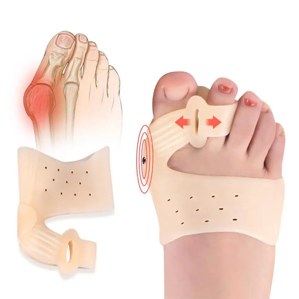 

New Style Thumb Valgus Correction Set Day And Night Toe Set Bigfoot Orthosis Double Hole Forefoot Toe Separator Foot Care Tool