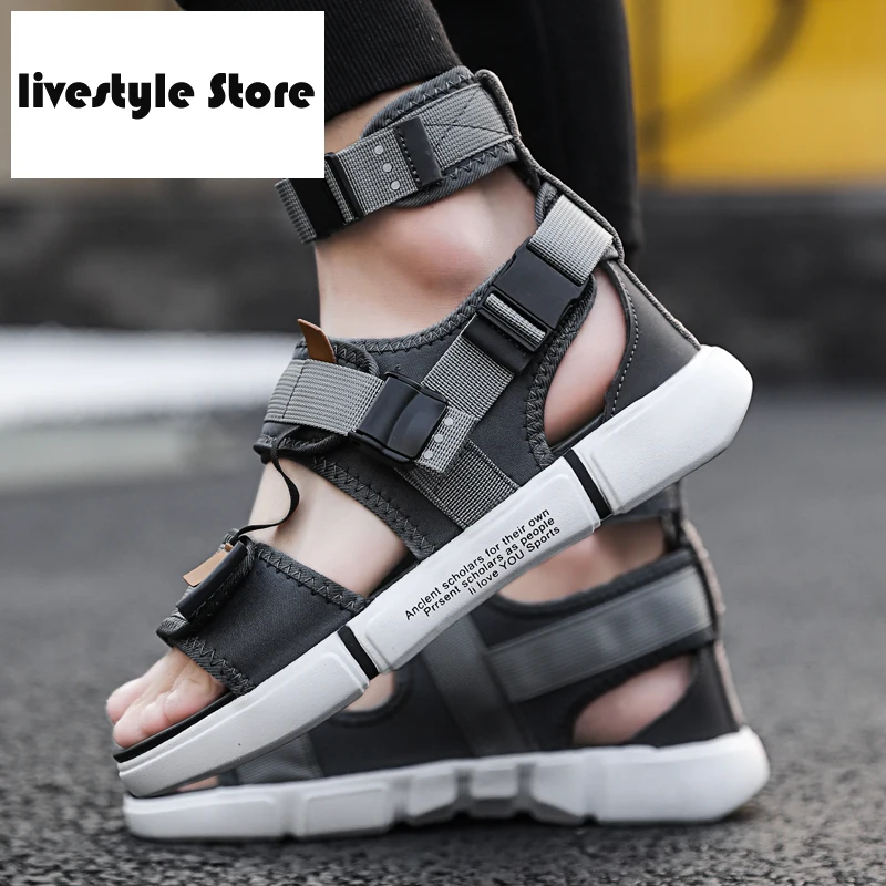 

2021 Summer Slides Mens High Top Shoes Gladiator Sandals Designers Platform Comfortable Beach Male Canvas Men Sandals