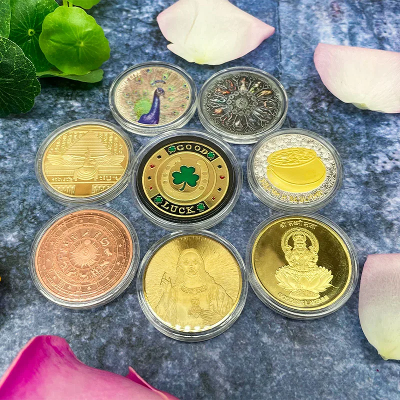 

Zinc alloy European retro constellation Sun Moon lucky money coin collection coin Isis peacock coin