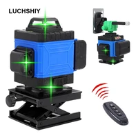 laser level green beam cross 1216 line laser 360 rotary self leveling horizontal vertical construction tool with tripod battery