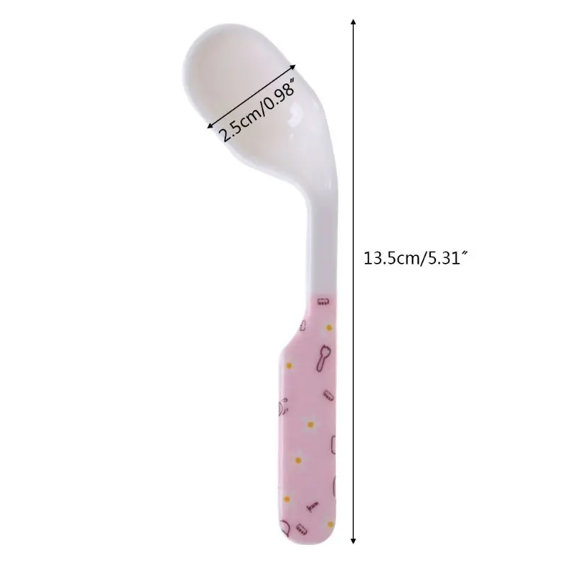 

Baby Spoon Feeding Training Kids Infant Toddler Scoop Cutlery Tableware Food Bend Head Curved Utensils Children Learning
