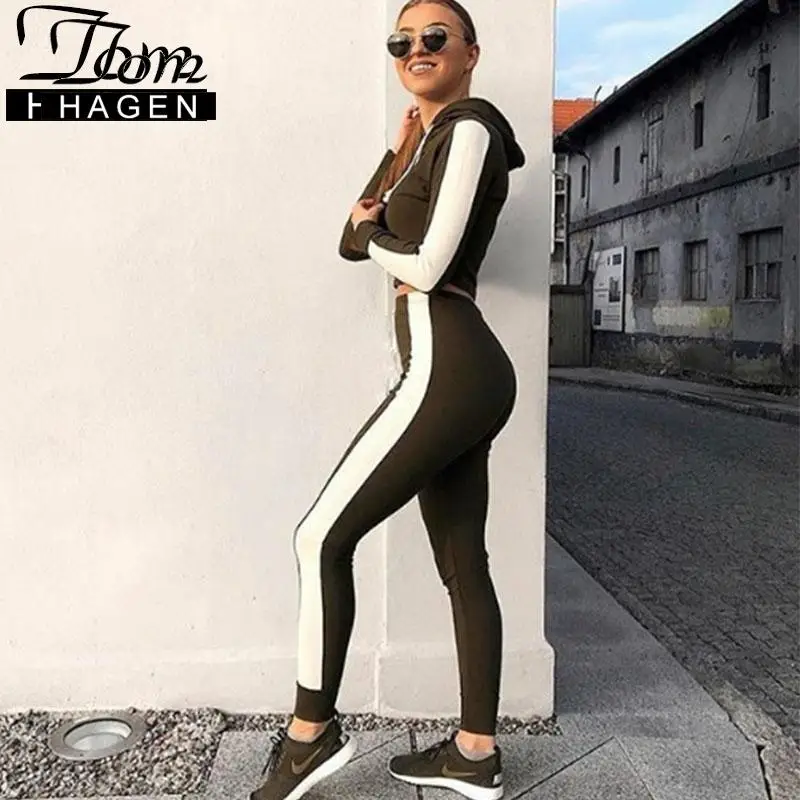 Женский спортивный костюм-двойка комплект из 2 предметов на осень 2020 спортивные