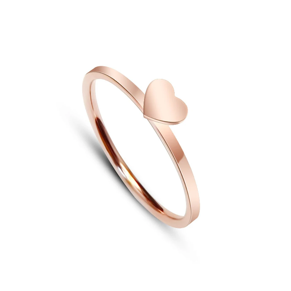 

Cute Heart Ring for Women Korean Fashion Jewelry Trendy Titanium Steel Ring Plated Girl Valentine's Day Gift Anillos Mujer
