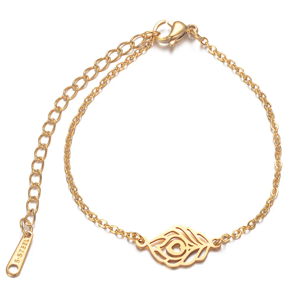 Браслет женский из нержавеющей стали с вырезами 15 + 6 см|Браслеты шармами| |