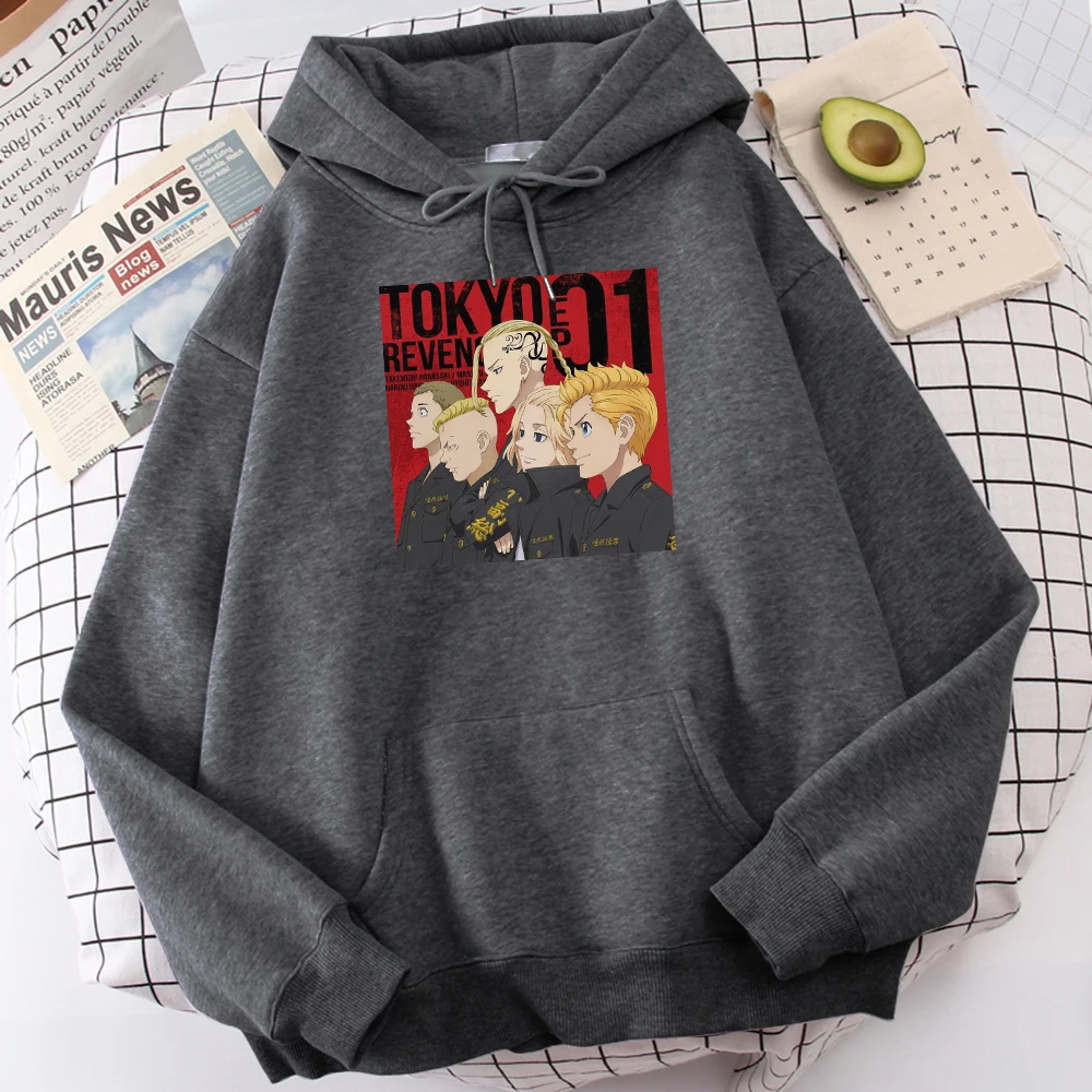 

New Japan Manga Tokyo Revengers Team Printed Men'S Hoody Fleece Autumn Tops Thick Winter Mens Hooded Oversized Soft Sweatshirt