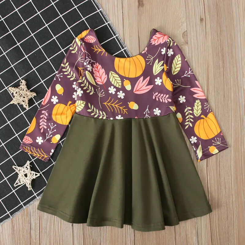 Новинка 2019 года платье на Хэллоуин вечерние платья с длинными рукавами и принтом