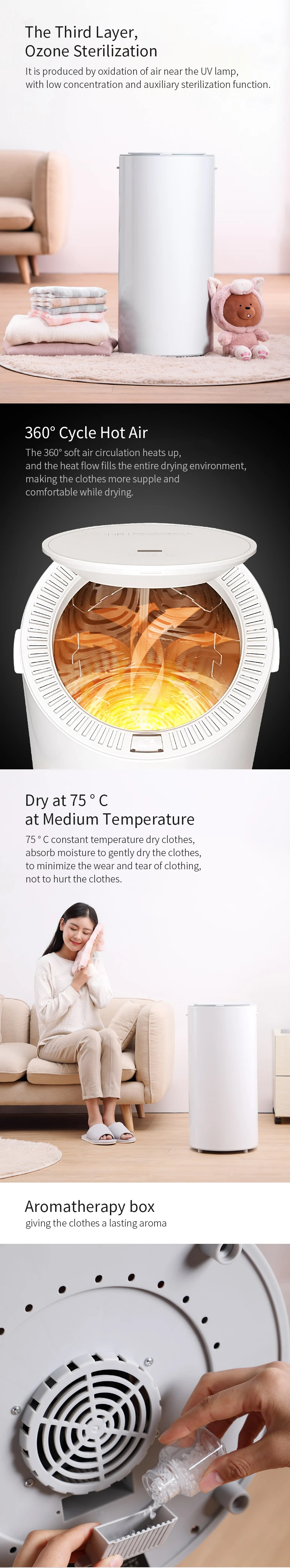 Xiaomi Xiaolan умная одежда дезинфекционная сушилка 35L емкость 650 Вт мощность УФ свет стерилизация сушка обуви сушилка