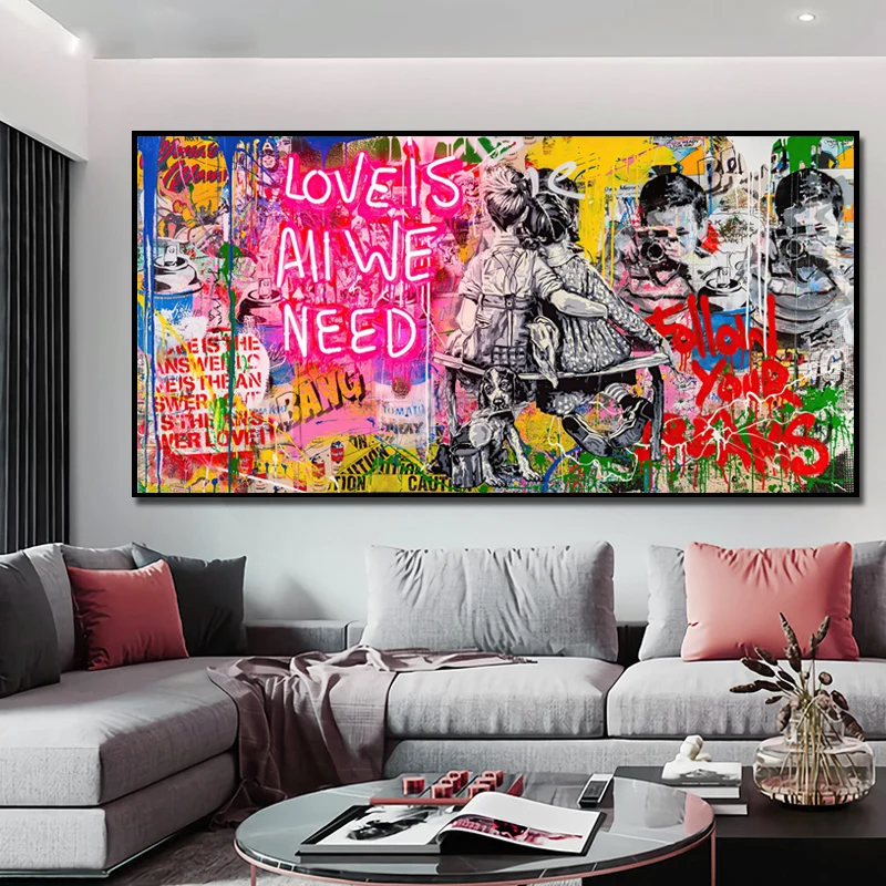 

Wall Art Painting Abstract Graffiti Street Figure Print Painting on Canvas Modern Home Decoration Poster for Living Room Picture