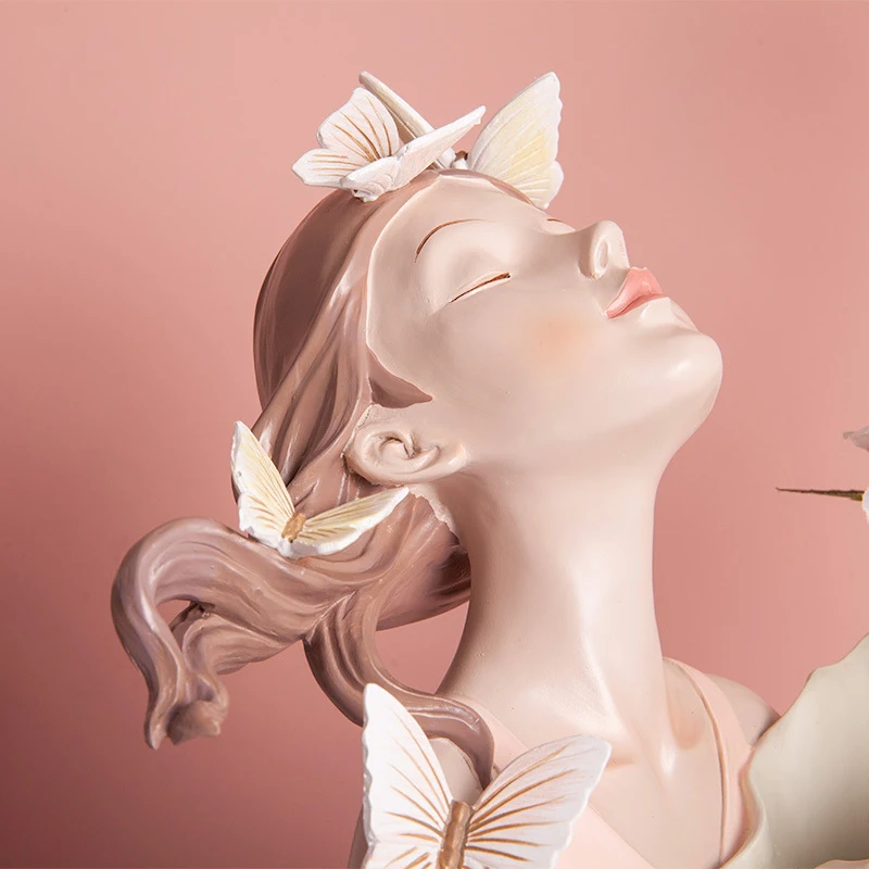 

Красивая бабочка девушка скульптуры вазы столешница Декор для дома подарок цветы вазы украшения для дома офиса JS23