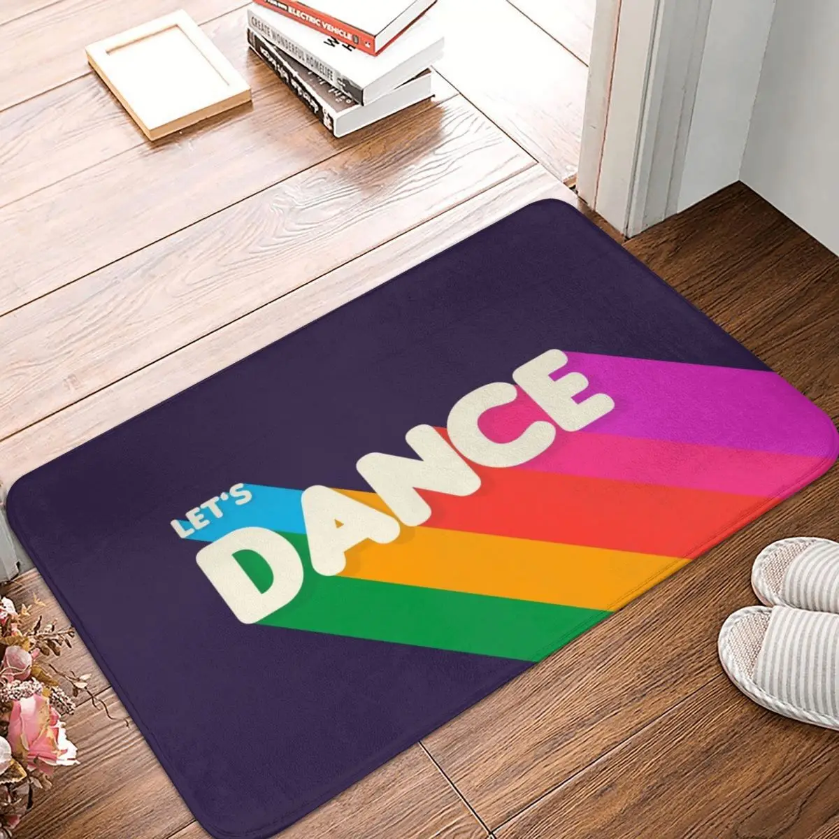 

Rainbow Dance Typography Doormat Carpet Mat Rug Polyester PVC Non-Slip Floor Decor Bath Bathroom Kitchen Living Room 40x60