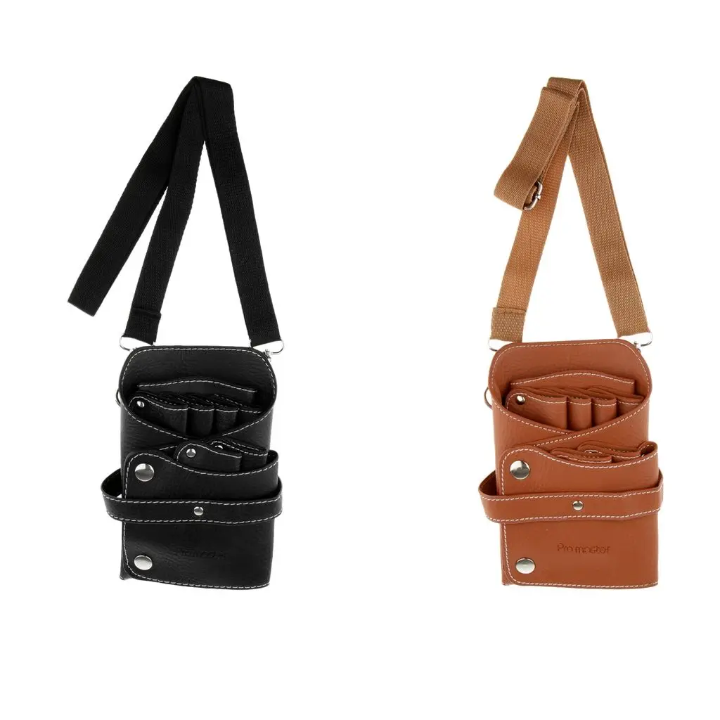 

PU Scissors Comb Bag Hairdressing Holster Pouch Holder Case Waist Bag Black