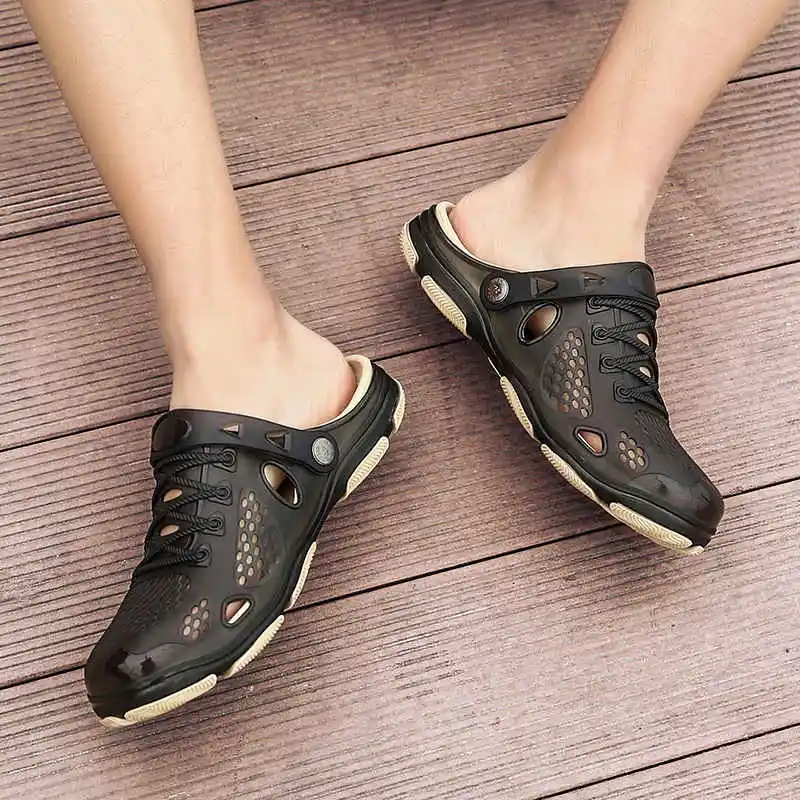 Сандалии мужские резиновые повседневные босоножки для сада пляжа плавания желе