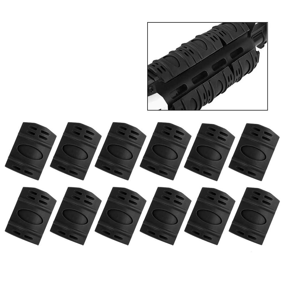 

12pcs/lot Rubber Tactical Picatinny Weaver Handguard Quad Rail Covers Rifle Gun Rail Protector Cover Airsoft Hunting Accessories
