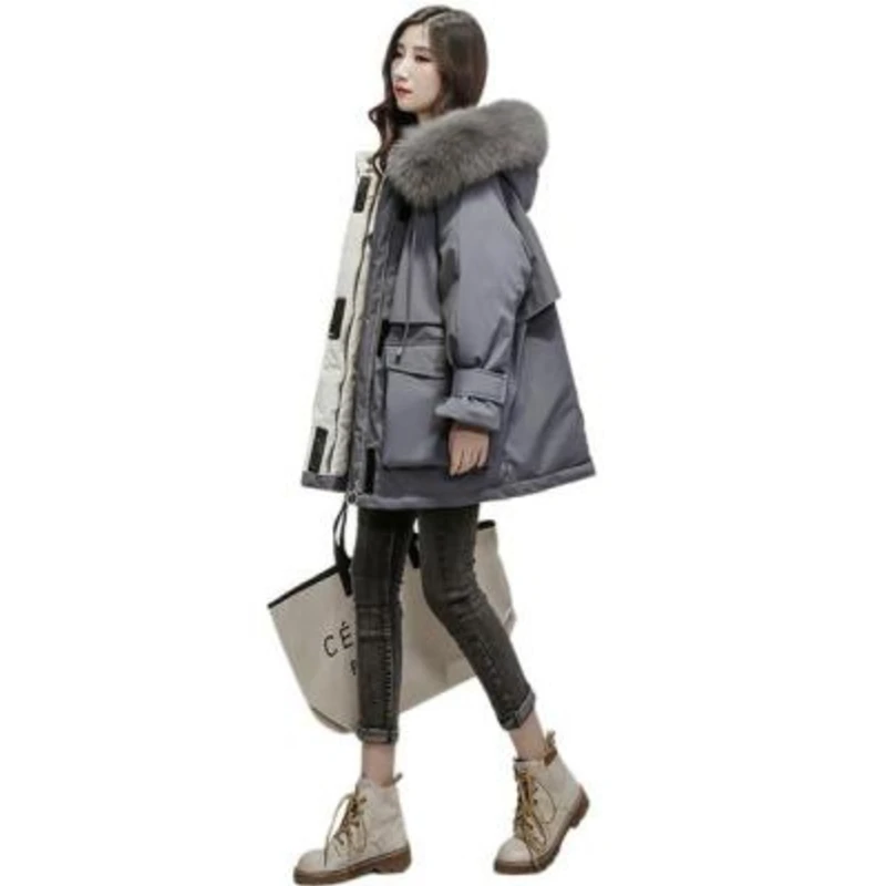

Winter Korean Style Loose Casual Women's Cotton-Padded Jacket Coat Student Thick Warm Parkas Female Outerwear