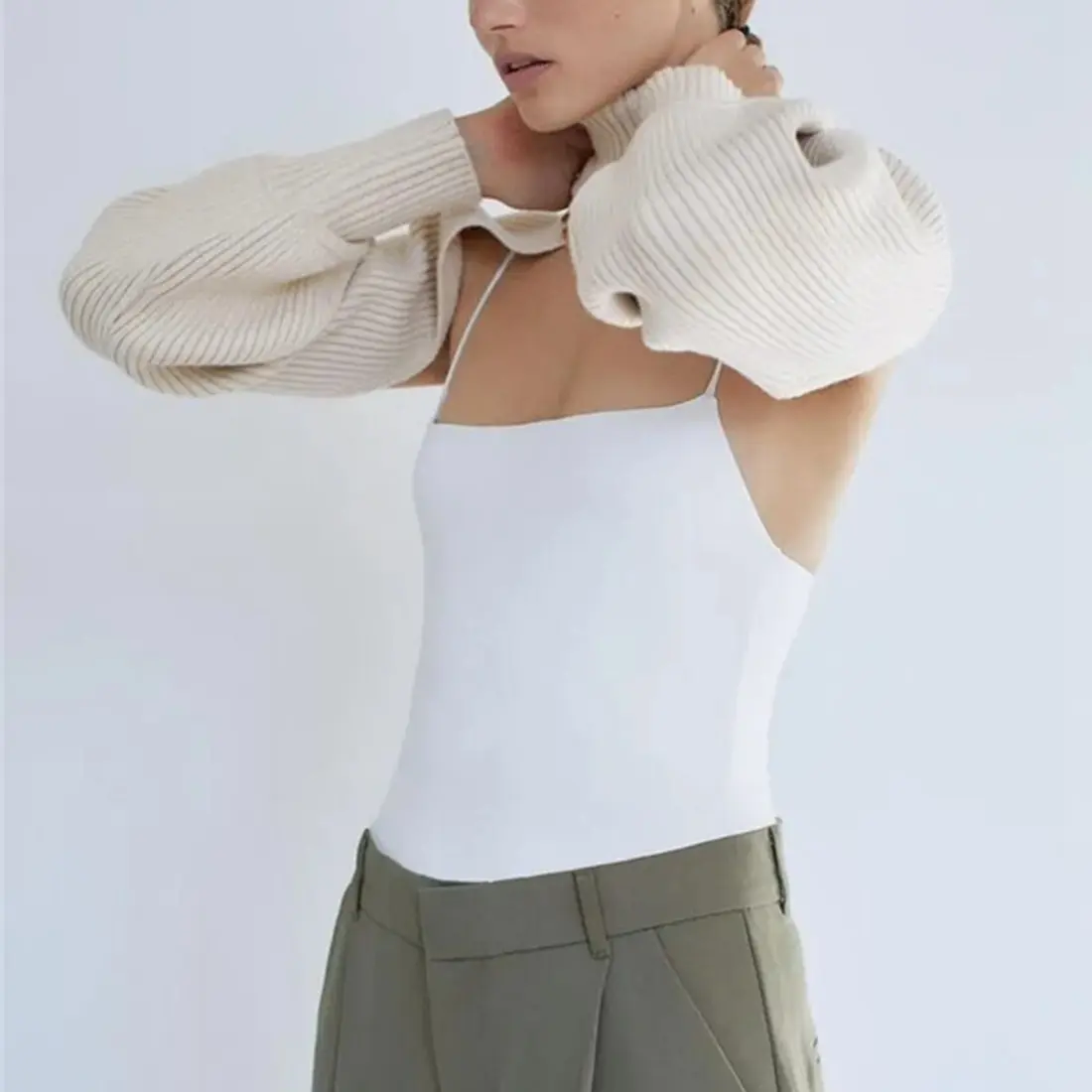 

MONERFFI omen Turtleneck Sexy Short Sweater 2020 Fashion Ladies Full Sleeve Chic Female Streetwear