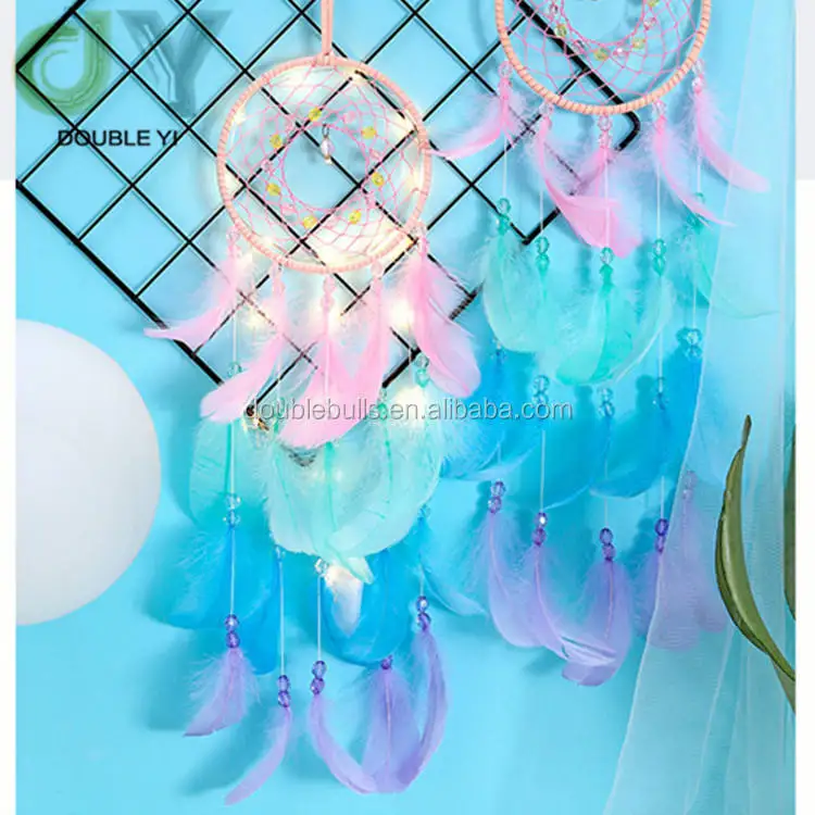 

Hot Selling Dream Catcher with Feathers Wall or Car Hanging Ornament Single Circle