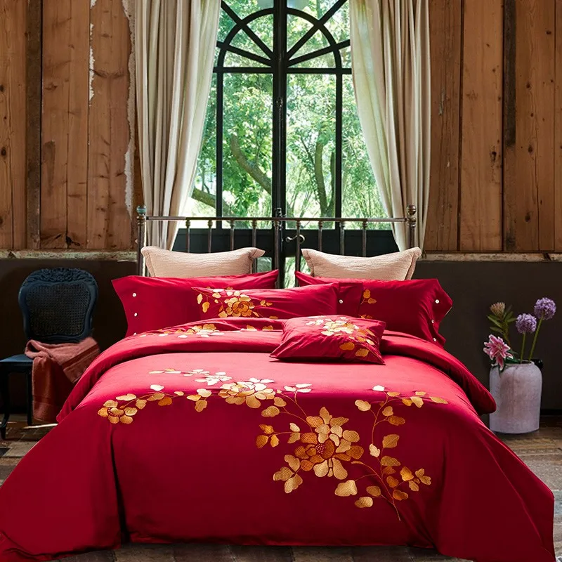 

600TC 2021 Cotton Bed sheet Bedding set KING QUEEN SIZE Bed set Fitted sheet Duvet cover Bedlinen parrure de lit ropa de cam