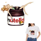 Нашивки Nutella для одежды, Детские нашивки сделай сам для футболок, платьев, термопереводные наклейки на одежду, Декор, Переводные нашивки с утюгом для девочек