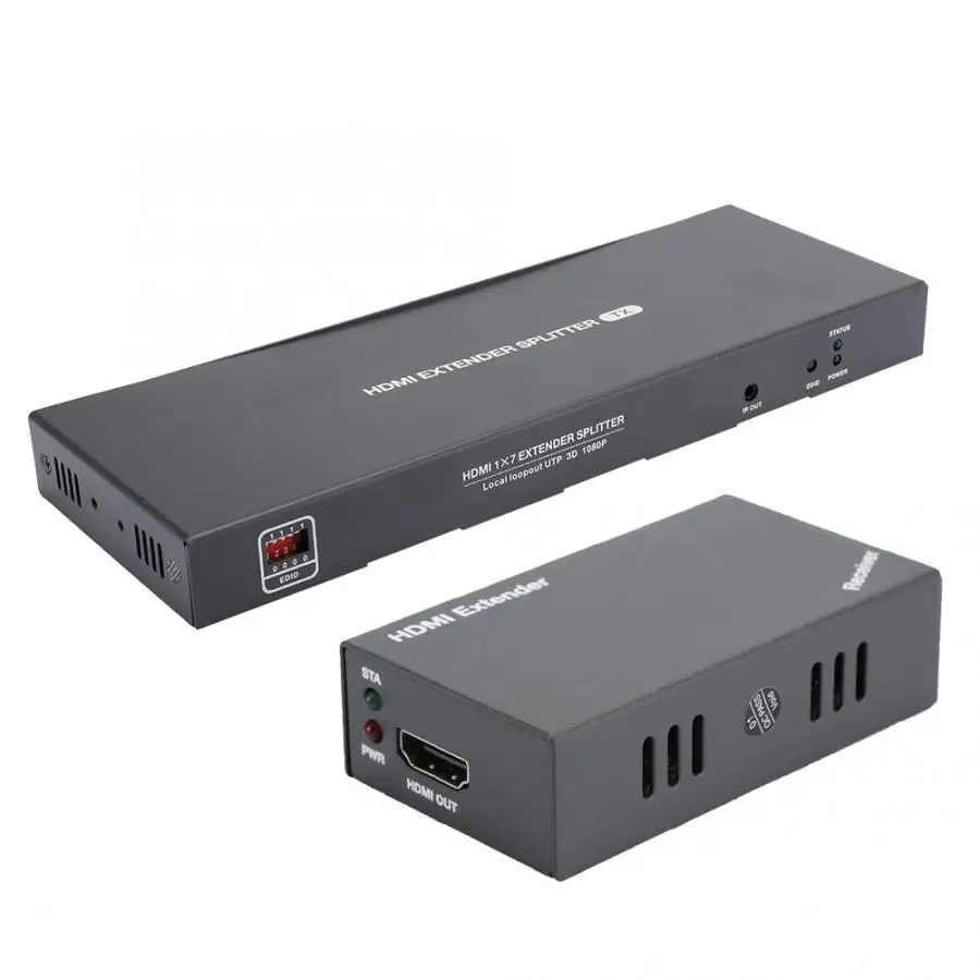 1080P 1 в 7 выход 50 метров HD передача HDMI удлинитель с ближнего конца 110 В-240 В