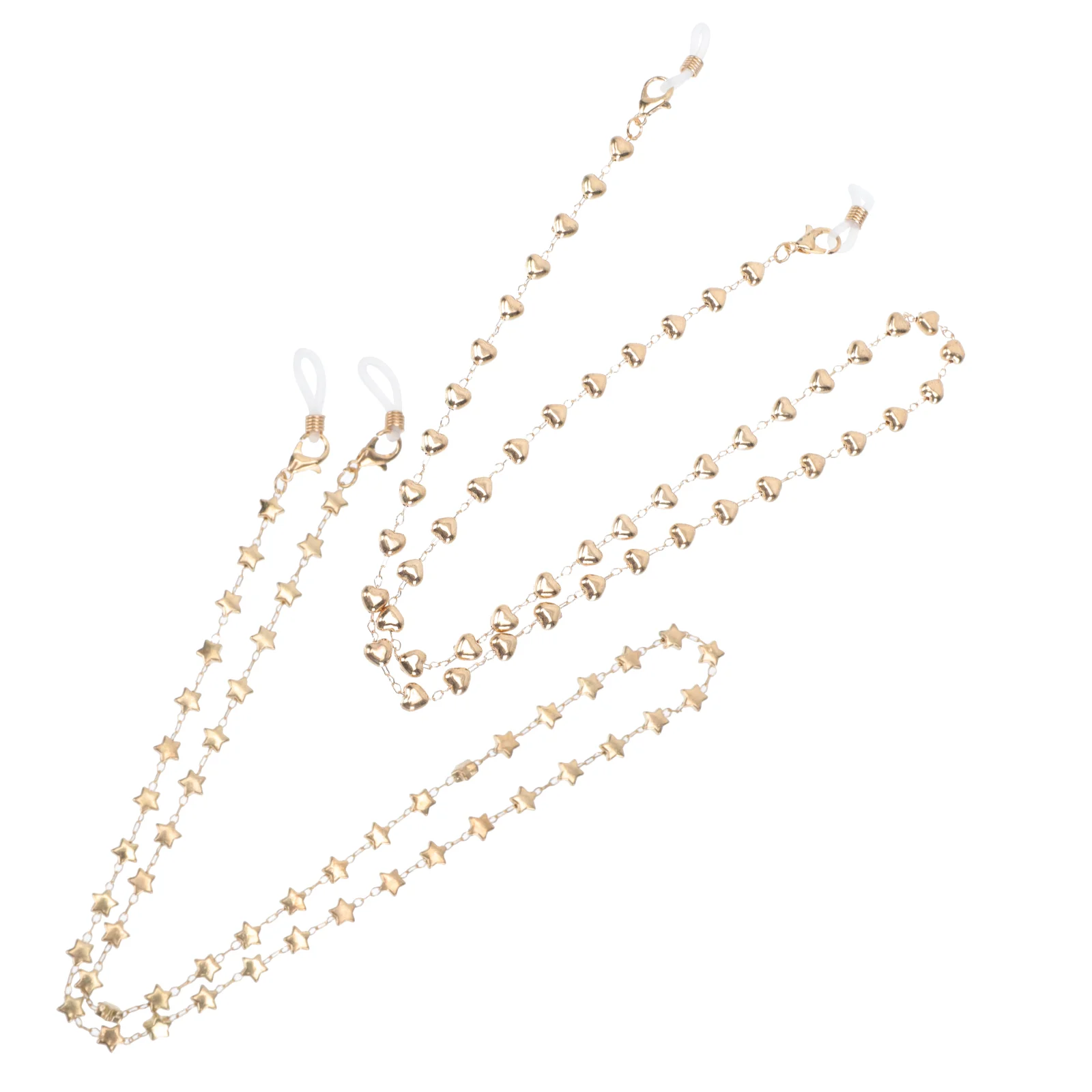 

2Pcs Eyeglasses Chains Star Glasses Pendant Necklace Glasses Cord Golden