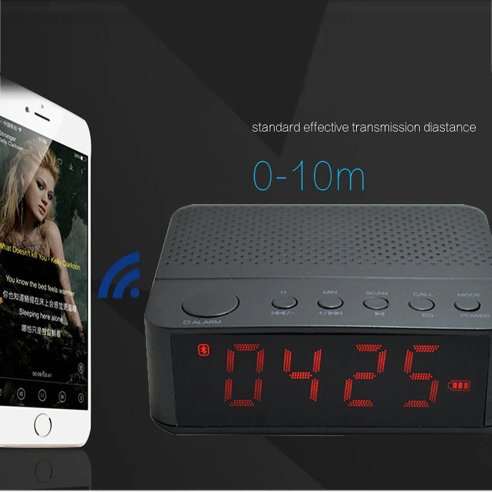 Ligofwis Портативный Bluetooth Динамик Беспроводной стерео музыкальный ящик время