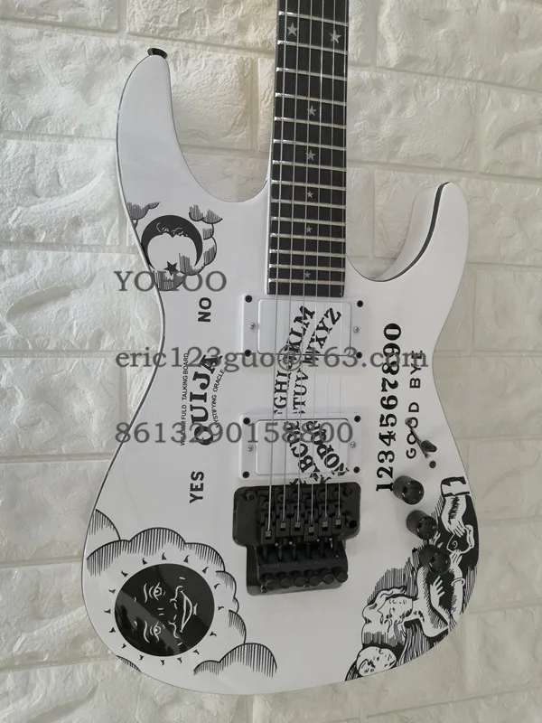 Одежда высшего качества белый Цвет черный аппаратные средства Kirk Хэммет Ouija