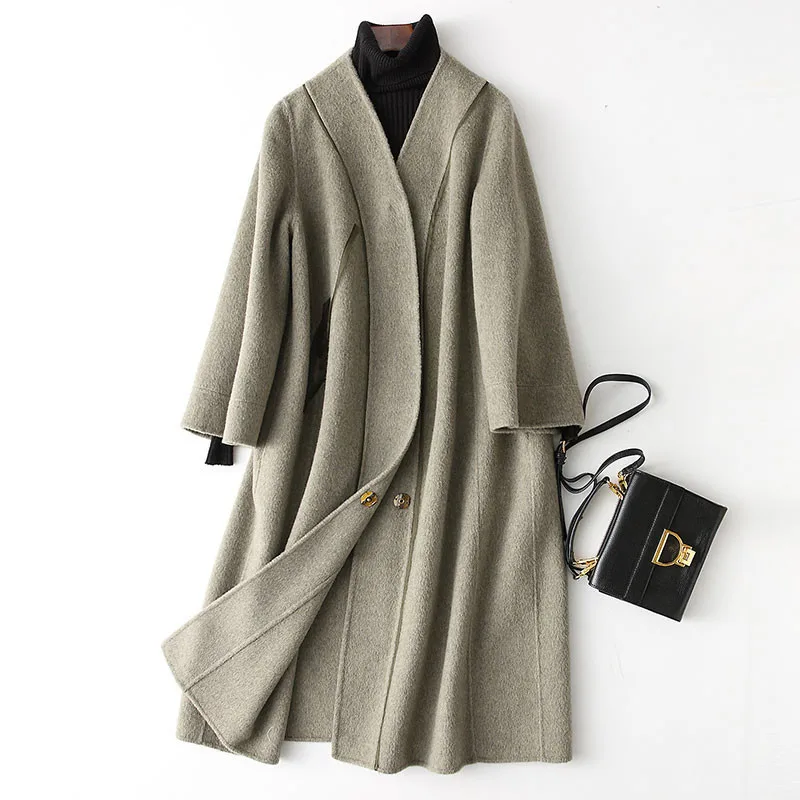 Шерстяное Женское пальто весна 2020 новинка женские Кашемировые Куртки длинное