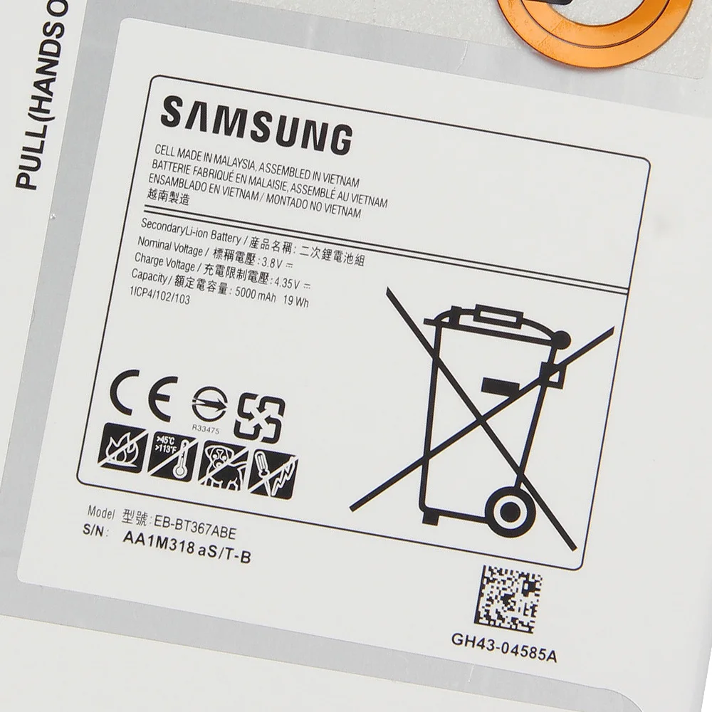 Оригинальный сменный аккумулятор Samsung для 2017 Edition Galaxy Tab A2 S 8 0 T380 T385 EB BT367ABA 5000